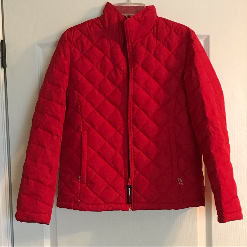 Tommy Hilfiger red quilted jacket.
